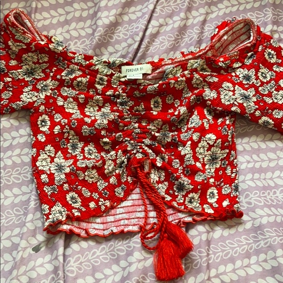 Forever 21 Floral Crop Top - Picture 6 of 9